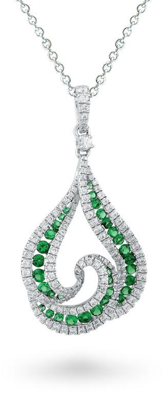 Laura Manitti Silver Rhodium plated Pendant set with Zirconium and a colored stone