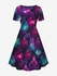 Gothic Colorful Bottle Lamp Glitter Print Cinched Dress - 6x