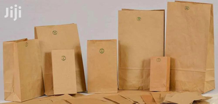 50pcs Brown khaki packing grocery food paper bags