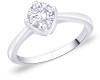 Peora Sterling Silver Rhodium Plated Raised Gallery Prong Solitaire Cubic Zircon Ring