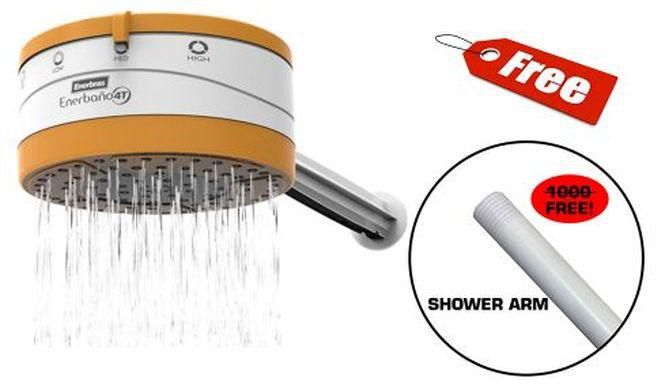 Enerbras 4 T Instant Shower Water Heater + Free Shower Arm