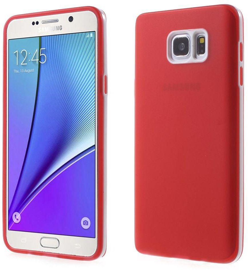 Samsung Galaxy Note5 SM-N920 - TPU Case with Removable Plastic Rim - Red