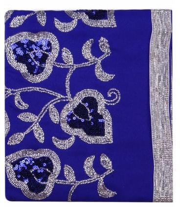 Indian Plain And Pattern Fabric - Royal Blue - 5 Yards