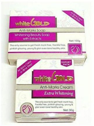 White Gold Anti-Marks Facial Cream 30g /Whitening Soap 100g