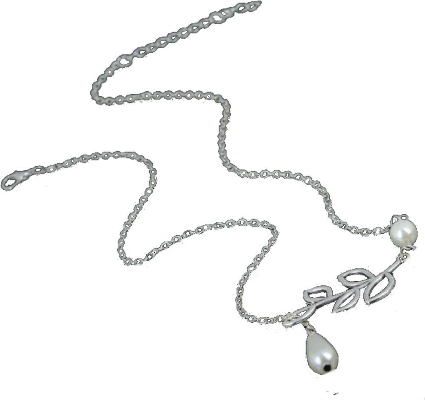 Vintage Four Pearl Leaf Shape Pendant Necklace