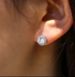 Fashion Silver Gemstone Cubic Zirconia Stud Earrings