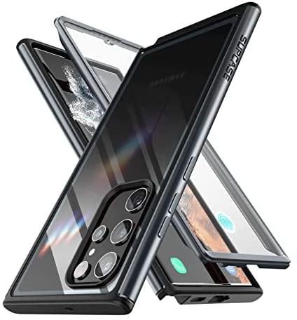 SUPCASE UB Edge Pro Series Case for Samsung Galaxy S22 Ultra 5g (6.9 Inch), Slim Frame Clear Protective Case with Built-in Screen Protector for Galaxy S22 Ultra (2022 Release) (Black)