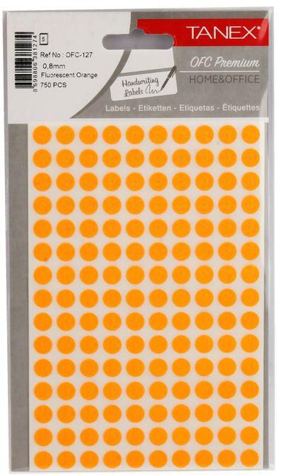 Tanex HANDWRITING LABEL TANEX ORANGE ROUNDED 0.8 MM 5 SHEETS A5 / 150 MODEL OFC-127