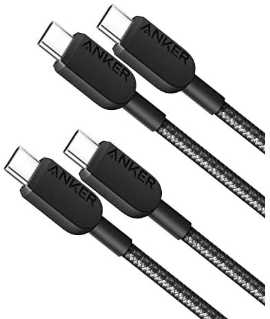 انكر كيبل USB C 310 الى USB C (3 قدم، عبوتان)، (60 واط/3 امبير)، كيبل شاحن USB C للشحن السريع لايفون 15 برو/15 برو ماكس/15/15 بلس، جالكسي S22، ايباد برو 2021، ايباد ميني 6، ماك بوك برو 2020