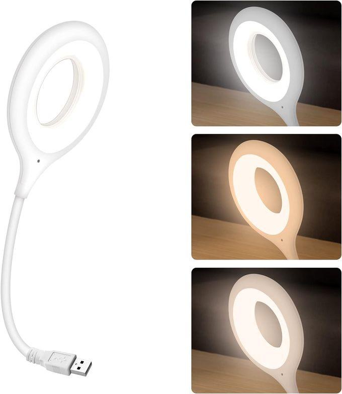 USB Voice Control Lamp, Portable Mini LED Reading Light, USB Lamp With 360° Rotatable Flexible Neck, 3 Colors And 4 Brightness For Computer Home Study