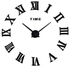 Large 3D Roman Numeral Sticker DIY Wall Clock- Black