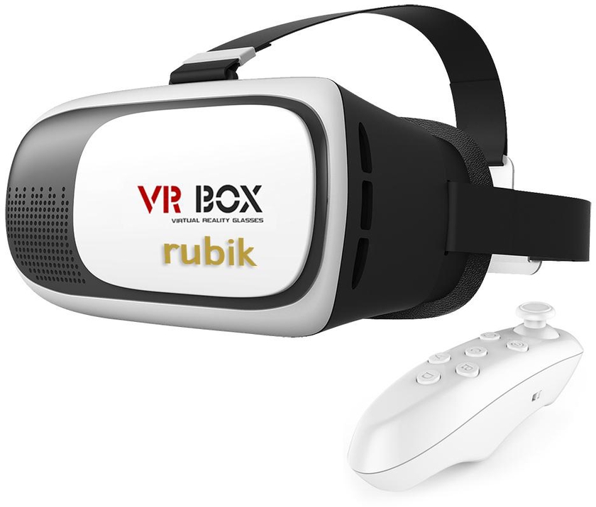 Rubik 2nd Gen 3D VR Box Virtual Reality Glasses For Movies / Games With Smart Bluetooth Gamepad Controller