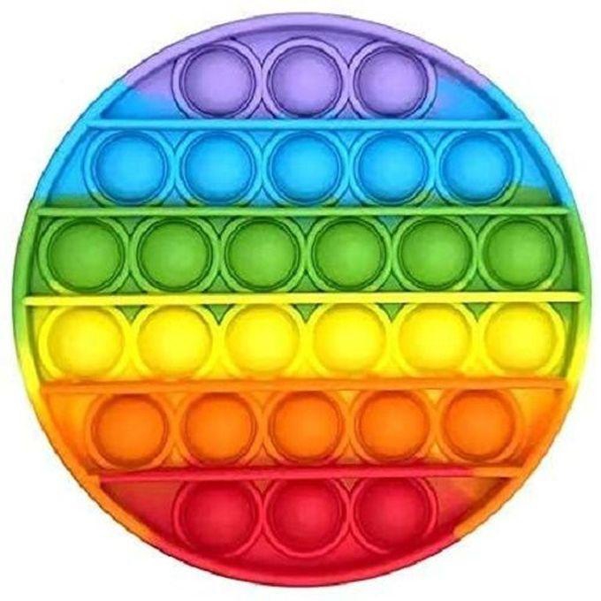 Push pop-pop Bubble Sensory Fidget Toy,Squeeze Sensory Toy for Kid and Adult,Autism Special Needs Stress Reliever Silicone Squeeze Sensory Toy (Round Colorful)