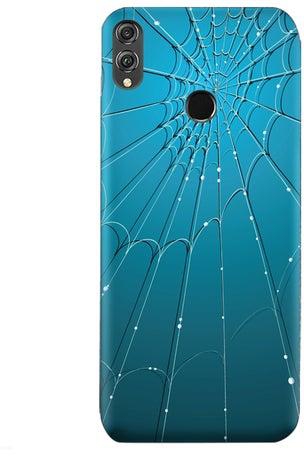 Protective Case Cover For Huawei Honor 8X Blue Spider Web Pattern