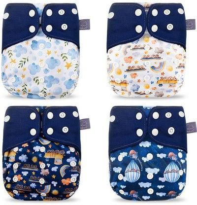 Pack Of 4 Washable Reusable Baby Cloth Diaper