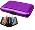purple color BUSINESS TRAVEL ID CREDIT CARD HOLDER WALLET ALUMINUM METAL POCKET CASE BOX