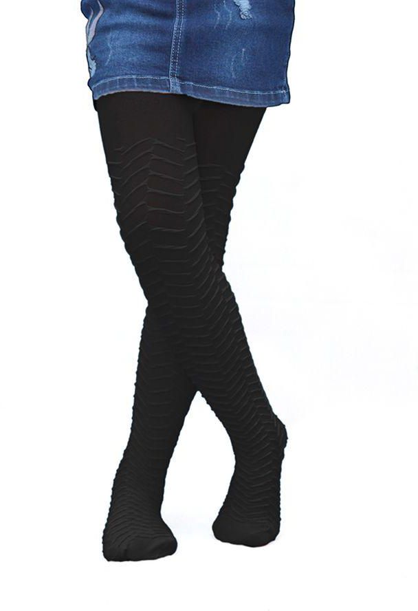 Tights For Girls, Black Ribbed