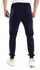 Andora Solid Cotton Sweatpants With Hem - Navy Blue
