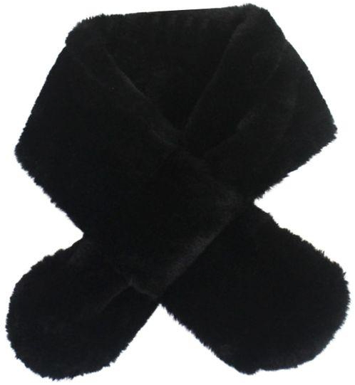 Furry Scarf Wrap Children Winter Thickened Fleece Warm Neck Scarf Black