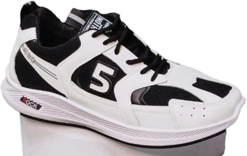 Casual Lace Up Sneakers - White & Black
