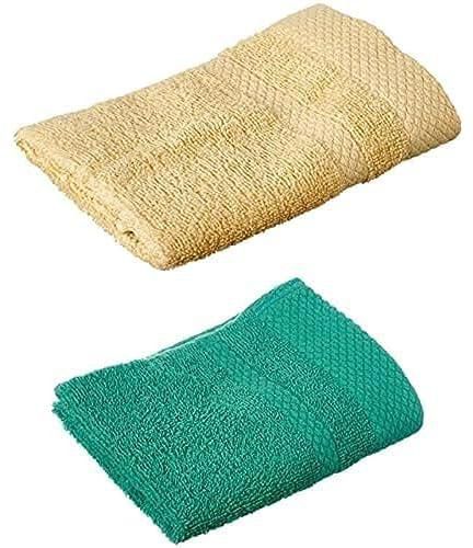 Rosa Home Honeycomb Cotton Hand Towel, 33 X 33 cm - Beige + Rosa Home Honeycomb Cotton Face Towel, 60 X 40 cm - Turquoise