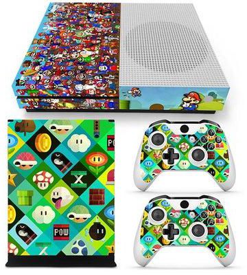Console and Controller Decal Sticker Set For Xbox One S Super Mario