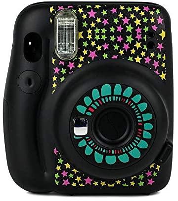 ملصقات كاميرا O اوزون لكاميرا فوجي فيلم Instax ميني 11 ملصق فينيل لتزيين النجوم [مصمم لـ Instax Mini 11] - أسود