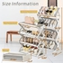 KVIVI Foldable Shoe Rack, 4 Tier 12-pairs Shoe Storage Organizer 2-in-1 Shoe Cabinet for Entryway, Free standing Shoe Shelves Rack with Installation-free for Entryway Bedroom Closet (4-Tier)