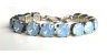 Blue Opal and Silver Swarovski Crystal Stone 8mm Link Bracelet In Antique Silver Setting By It's Crystalicious