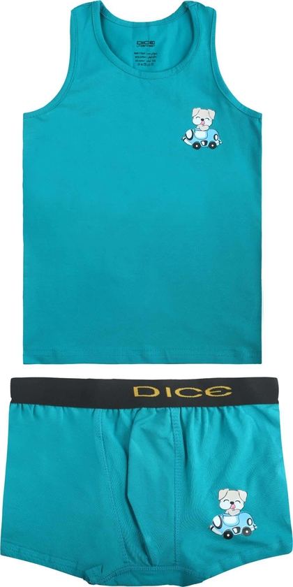 Get Dice Printed Cotton Underwear Set For Boys, 2 Pieces with best offers | Raneen.com