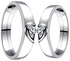 Mysmar White Gold Plated Heart Couple Rings MM655