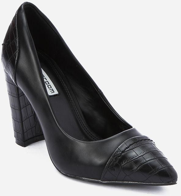 Shoe Room Textured Toecap & Heel Shoes - Black