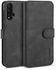 DG.MING Retro Oil Side Horizontal Flip Case With Holder & Card Slots & Wallet For Huawei Nova 5 / Nova 5 Pro(Black)