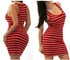 Generic Women Sexy Beach Dresses Red Stripe Fashion Sleeveless O-neck Casual Dresses Vacation Madi Dresses -red Stripe