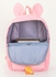 حقيبة ظهر للأطفال بتصميم أذني أرنب مقاس 17.7 بوصة وردي / أصفر / أبيض