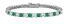 May Birthstone Created Emerald and Cubic Zirconia Princess Cut Tennis Bracelet in 14K White Gold