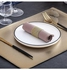 Faux Leather Dining Table Mat Golden