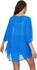 ROV D'Clothier Blue Light Weight Open Front Kimono Jacket Women Cover Up Swim Top Blouse Shirt