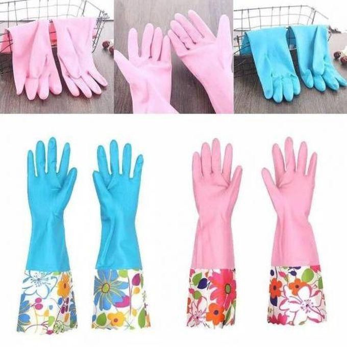 Dish Washing Gloves, Set Of Two Pieces - Pink