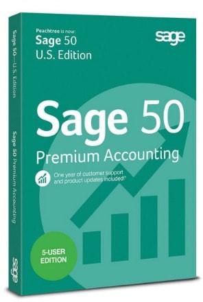 Sage 50 Premium Accounting Software 2021 Activation License- 5 User Edition