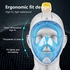 Full face diving mask, foldable, anti-fog, wide underwater vision for children and adults - Multicolour