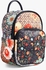 Black Floral Print Mini Backpack