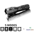 800 Lumen Zoom-able Rechargeable LED Flashlight Torch Torch 6 Modes With Cob
