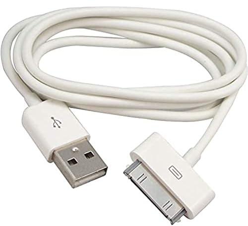 USB Sync And Charging Data Cable For iPhone 4/4S/3G/3GS, iPad 1/2/3/iPod, 30-Pin Cables Charger Lead - (1M White)