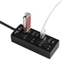 4-port USB 3.0 Portable Hub with USB 3.0 Cable, Switch For Imac, MacBook, And Pc