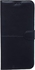 Plain Leather Flip Cover For Samsung Galaxy A12 - Black