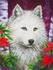Dotzmania White Wolf Kit Color Printed FabricDiamond Painting Kit  (As Picture)