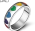 Ring Unisex titanium decorated with colorful hearts (Size 8) NO.WTR54