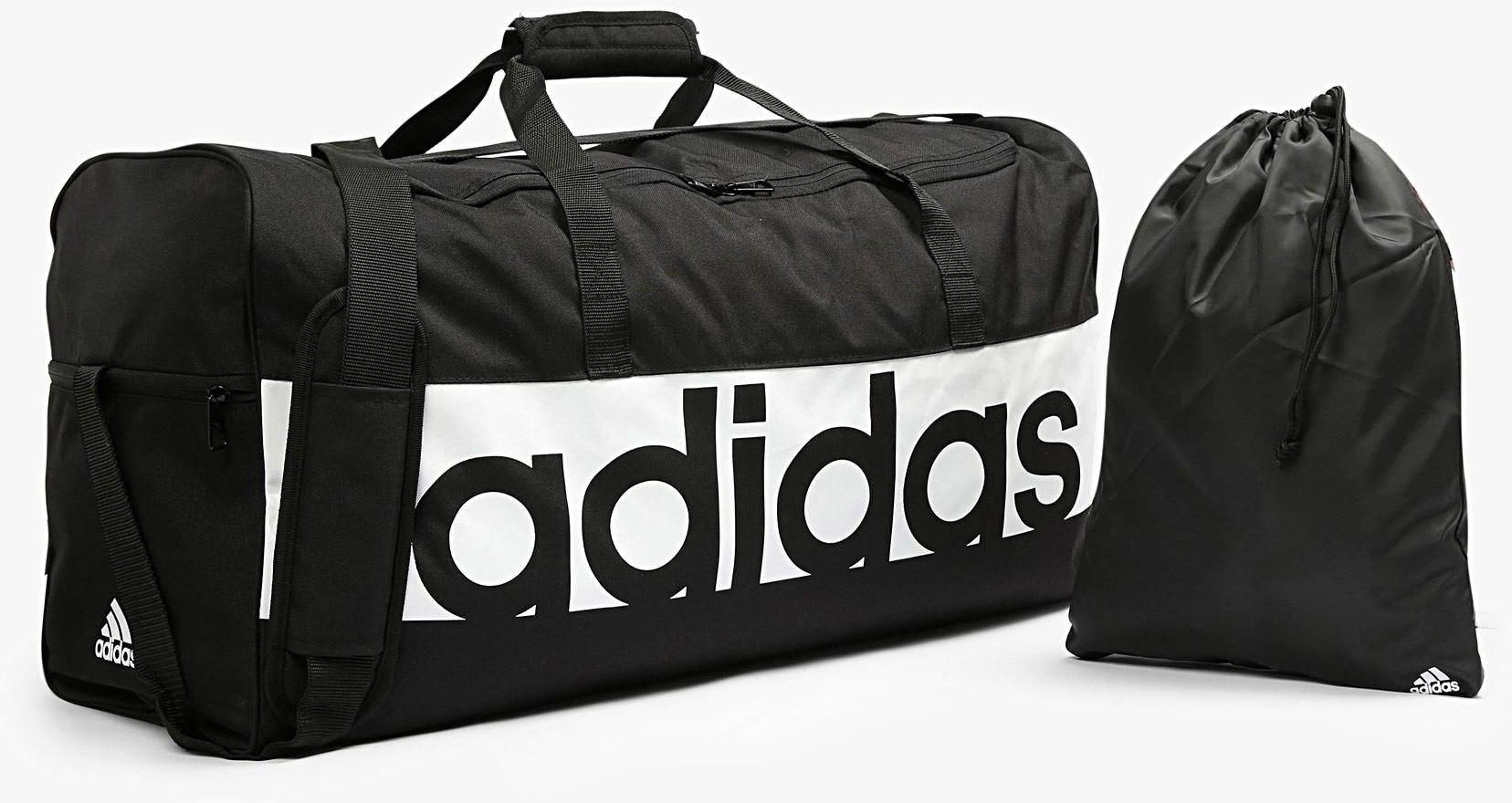 Black Linear Performance Duffle Bag - Large