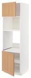 METOD Hi cb f oven/micro w 2 drs/shelves, white/Vedhamn oak, 60x60x200 cm - IKEA
